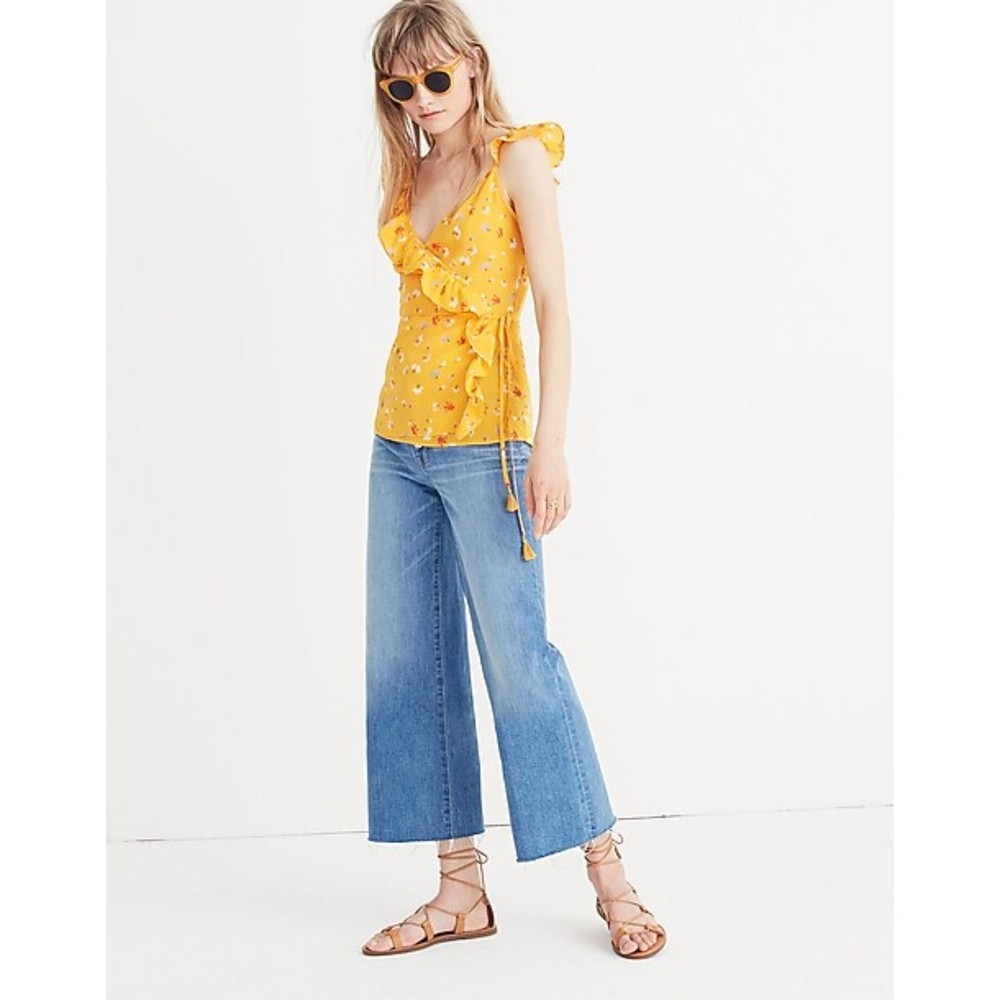 Madewell Silk Wrap Cami Top in Painted Carnations
